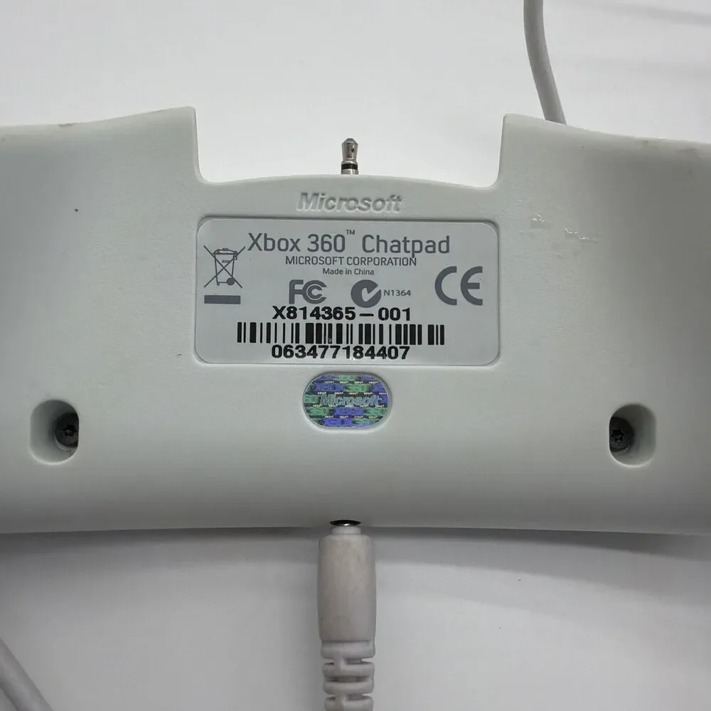 Microsoft Xbox 360 Controller Chatpad Keyboard Attachment - White - Not Tested